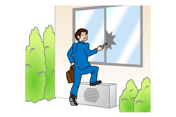 泥棒窓から侵入