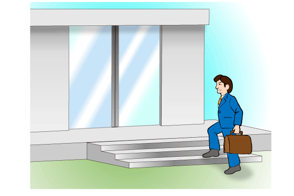 出入り口から侵入する泥棒