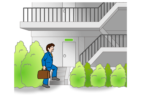 非常口から侵入する泥棒