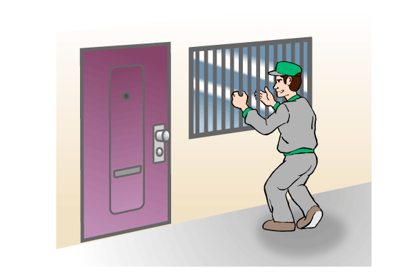 泥棒窓から侵入