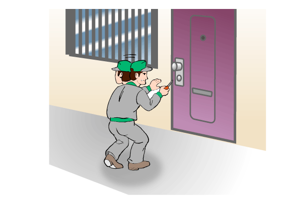 泥棒玄関から侵入